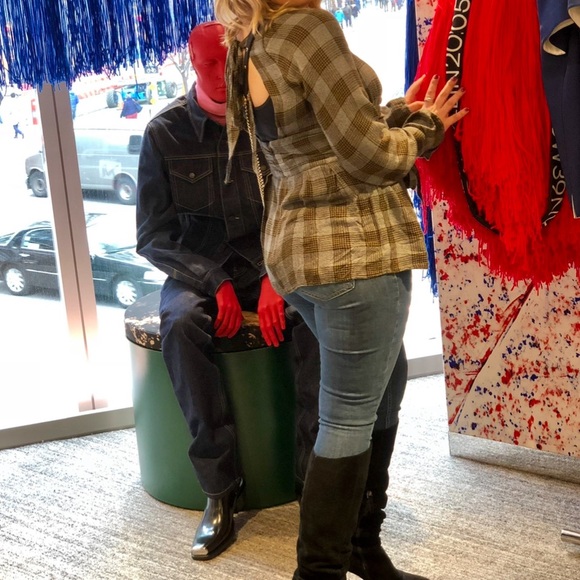 Something Navy For Nordstrom plaid open back - Picture 8 of 10